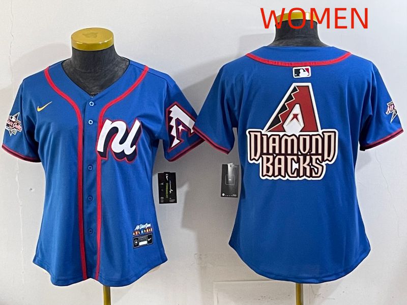 Women 2025 Arizona Diamondback Blank Blue All star Nike MLB Jersey style 03
